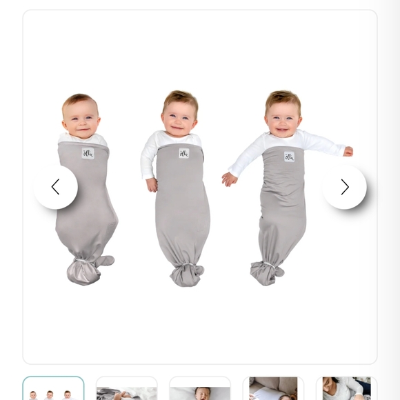 The Ollie® Swaddle - grey and sky blue